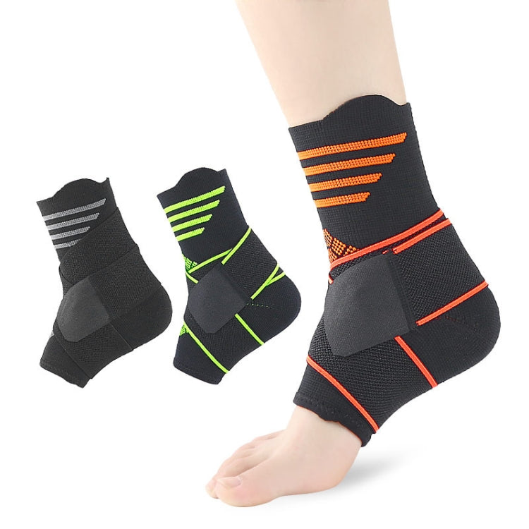 Nylon Sports Compression Striped Bandage Ankle Support, S, M, L, XL