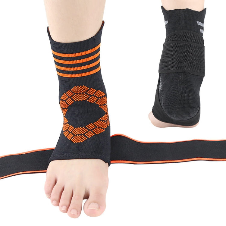 Nylon Sports Compression Striped Bandage Ankle Support, S, M, L, XL