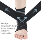Nylon Sports Compression Striped Bandage Ankle Support, S, M, L, XL