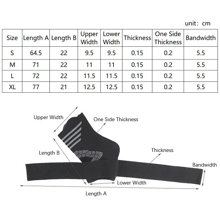Nylon Sports Compression Striped Bandage Ankle Support, S, M, L, XL