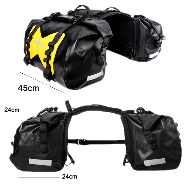 AFISHTOUR FM2021 Large Capacity Waterproof Motorcycle Rear Seat Bag, Yellow, Red, Black, Grey, Lake Blue