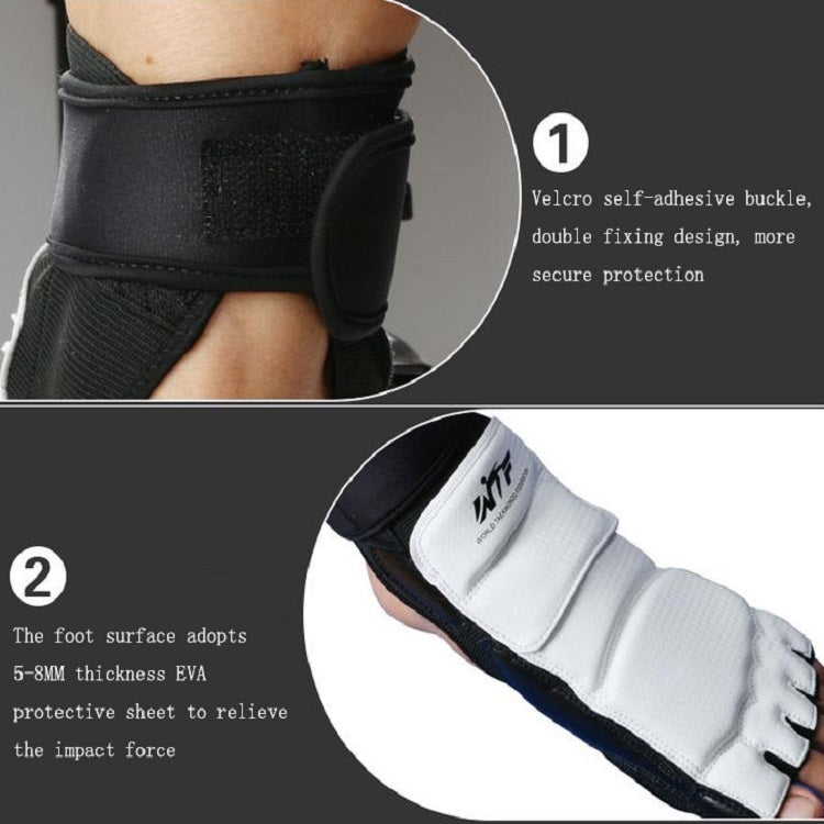 A Pair Taekwondo Boxing Half-toe Foot Guard, XS Foot Cover (Size 27-29), S Foot Cover (Size 30-33), M Foot Cover (Size 34-36), L Foot Cover (Size 37-39), XL Foot Cover (Size 40-44)