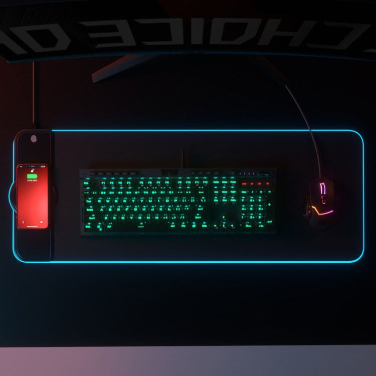 K9186 Multifunctional RGB Lighting Mouse Pad With Wireless Charger
