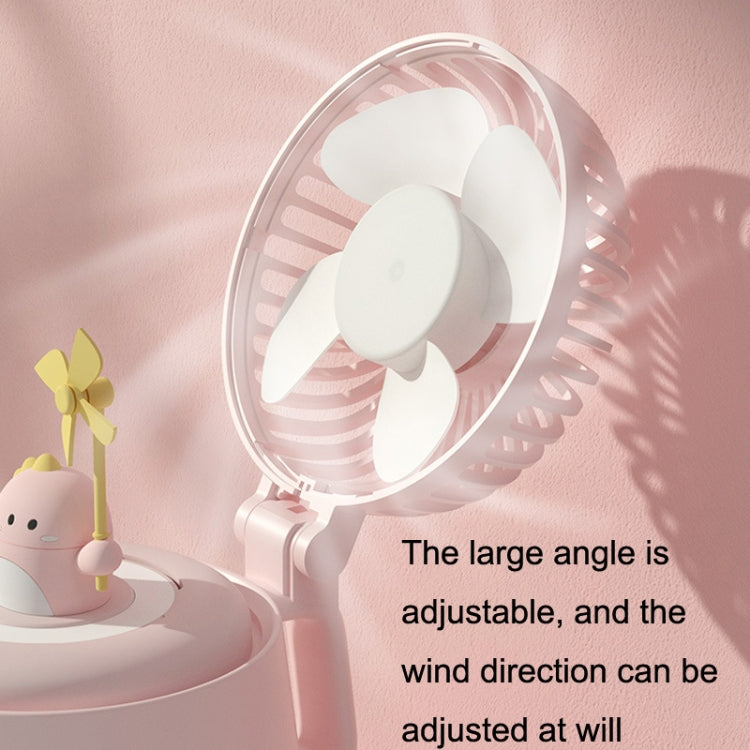 A04a USB Cute Pet Kettle Spray Desktop Fan, White Lucky Cat, Pink Small Dinosaur