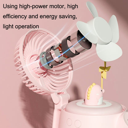 A04a USB Cute Pet Kettle Spray Desktop Fan, White Lucky Cat, Pink Small Dinosaur