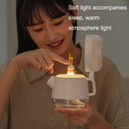 A04a USB Cute Pet Kettle Spray Desktop Fan, White Lucky Cat, Pink Small Dinosaur