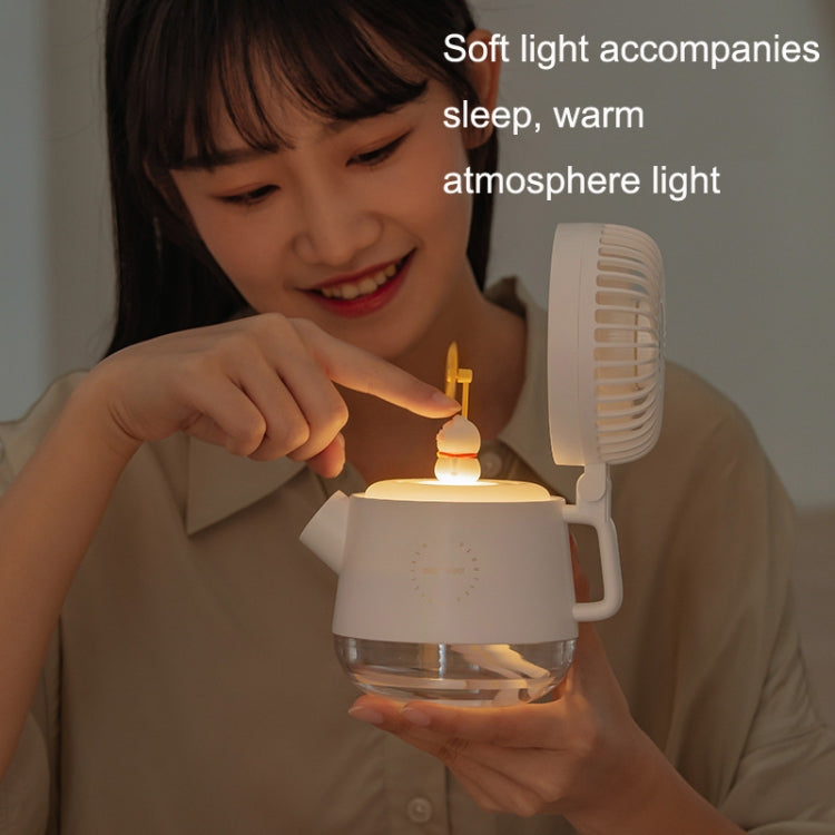 A04a USB Cute Pet Kettle Spray Desktop Fan, White Lucky Cat, Pink Small Dinosaur