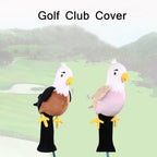Cute Plush Animal Golf Club Knit Cover, Plush Brown, Plush Pink