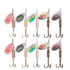 10 PCS HENGJIA  SP054 6.7cm / 7g Fresh Water Sequins Road Bait, Silver, Gold, Gold+Silver, Green Stripes, Black Gold Point, Copper