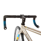 JH085 Chrysanthemum Pattern Shock Absorption Gradient Color Bicycle Handlebar, Black Bottom White Print, Black Bottom Red Print, Black Bottom Fluorescent Yellow Printing, Black Bottom Pink Printing, Black Bottom Blue Printing, Black Bottom Cyan Print  ...