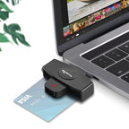 Rocketek CSCR3 Smart CAC Card Reader Type-C Bank Tax Declaration SIM Card/IC Card ID Card Reader