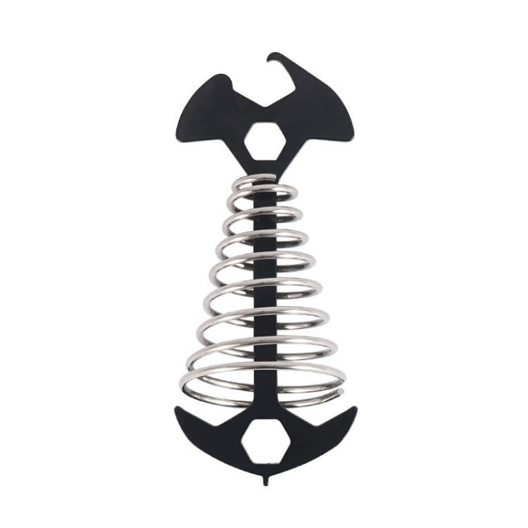 5 PCS 4 in 1 Outdoor Camping Fishbone Nail Spring Hook Wind Rope Buckle