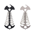 5 PCS 4 in 1 Outdoor Camping Fishbone Nail Spring Hook Wind Rope Buckle