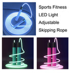 Sports Fitness LED Light Adjustable Skipping Rope, Pink, Blue, Green