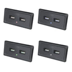 12V24V Route Bus Dual USB Charging Input Car Charger, Blue Light, Green Light, Red Light