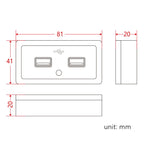 12V24V Route Bus Dual USB Charging Input Car Charger, Blue Light, Green Light, Red Light