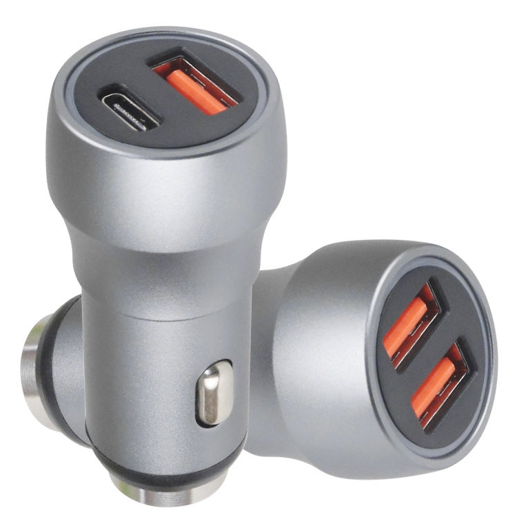 Aluminum Alloy Cigarette Lighter Applicable Car Charger, Black QCPD, Black Double QC, Gray QCPD, Gray Double QC