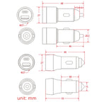 Aluminum Alloy Cigarette Lighter Applicable Car Charger, Black QCPD, Black Double QC, Gray QCPD, Gray Double QC