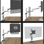 Gibbon Mounts FE112 Aluminum Alloy Lifting and Rotating LCD Computer Monitor Bracket, Clip Table, Perforation
