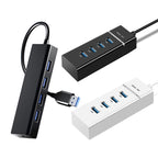 4 X USB 2.0 Ports HUB Converter, Cable Length: 15cm,Style：, Without Light Bar, With Light Bar Black, With Light Bar White