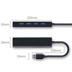 4 X USB 2.0 Ports HUB Converter, Cable Length: 15cm,Style：, Without Light Bar, With Light Bar Black, With Light Bar White