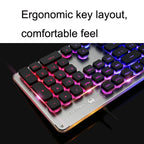 LANGTU L1 104 Keys USB Home Office Film Luminous Wired Keyboard, Cable Length:1.6m, L1 White Light Pink, L1 Orange Light Black, L1 Ice Blue Light Silver White, L1 White Light Black, L1 Ice Blue Light Black