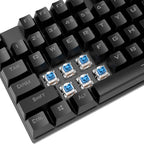 XUNFOX K80 87 Keys Wired Gaming Mechanical Illuminated Keyboard, Cable Length:1.5m, White Yellow, Black Gray, Pink White, Blue White, White Blue, Yellow White, Gray Black