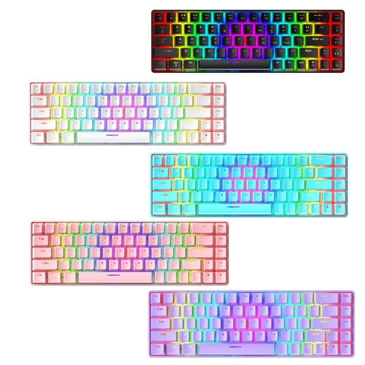 ZIYOU LANG T8 68 Keys RGB Luminous Gaming Mechanical Keyboard, Cable Length:1.6m, T8 Pink Green Shaft, T8 Purple Green Shaft, T8 Black Green Shaft, T8 Black Tea Shaft, T8 White Green Shaft, T8 White Red Shaft, T8 Blue Green Shaft