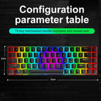 ZIYOU LANG T8 68 Keys RGB Luminous Gaming Mechanical Keyboard, Cable Length:1.6m, T8 Pink Green Shaft, T8 Purple Green Shaft, T8 Black Green Shaft, T8 Black Tea Shaft, T8 White Green Shaft, T8 White Red Shaft, T8 Blue Green Shaft