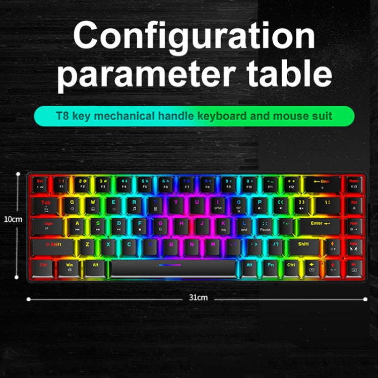 ZIYOU LANG T8 68 Keys RGB Luminous Gaming Mechanical Keyboard, Cable Length:1.6m, T8 Pink Green Shaft, T8 Purple Green Shaft, T8 Black Green Shaft, T8 Black Tea Shaft, T8 White Green Shaft, T8 White Red Shaft, T8 Blue Green Shaft