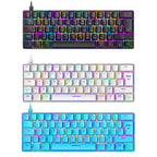 ZIYOU LANG T60 62-Key RGB Luminous Mechanical Wired Keyboard, Cable Length:1.5m, T60 White Red Shaft, T60 Blue Green Shaft, T60 Blue Red Shaft, T60 Black Green Shaft, T60 Black Tea Shaft, T60 White Green Shaft
