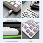 ZIYOU LANG T60 62-Key RGB Luminous Mechanical Wired Keyboard, Cable Length:1.5m, T60 White Red Shaft, T60 Blue Green Shaft, T60 Blue Red Shaft, T60 Black Green Shaft, T60 Black Tea Shaft, T60 White Green Shaft