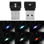 2 PCS Car USB Atmosphere Light LED Decorated Lighting Light, Colorful Adjustable
