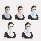 GOLOVEJOY Summer Ice Silk Sunscreen Face Shield  Ladies Outdoor Neck Protection Veil, Neck Protection Pink, Neck Protection Gray, Neck Protection Blue, Neck Protection White, Neck Protection Purple