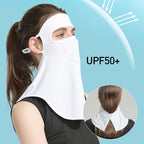 GOLOVEJOY Summer Ice Silk Sunscreen Face Shield  Ladies Outdoor Neck Protection Veil, Neck Protection Pink, Neck Protection Gray, Neck Protection Blue, Neck Protection White, Neck Protection Purple