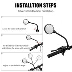 1 Pair Bicycle Hose Adjustment Convex Large Screen Rearview Mirror, Rearview Mirror