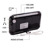 Y-619  FM/AM Mini Radio MP3 Rechargeable Music Player Support TF/SD Card with LED Display, Red, Gold, Blue, Black
