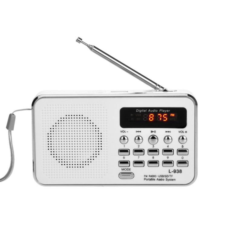 L-938  MP3 Audio Player FM Radio Support  SD MMC Card AUX-IN Earphone-out, Blue, Red, Pink, White, Black