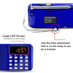L-218AM  MP3 Radio Speaker Player Support TF Card USB with LED Flashlight Function, Gold, Black, Blue, White, Red
