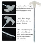 6 PCS Outdoor Camping Tent Luminous Nails