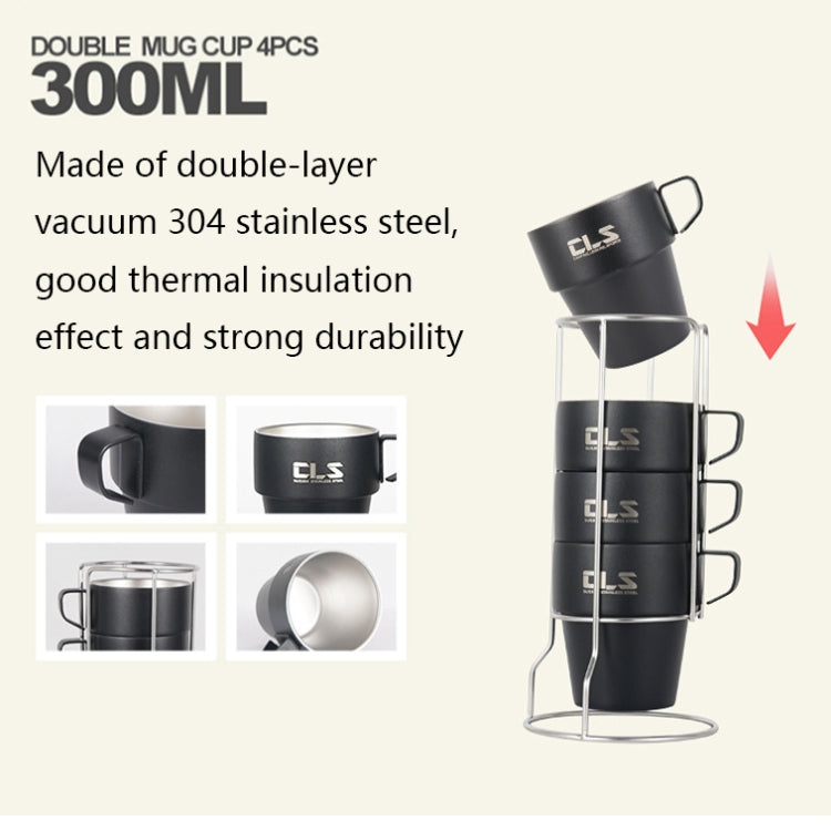 CLS 4 in 1 Outdoor 304 Stainless Steel Camping Cup