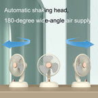 F10 Portable Quiet Desktop Retro Moving Head USB Fan, F10 Milk White, F10 Bean Green