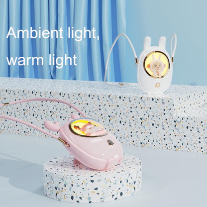 Star Pet Hanging Neck Fan USB Hand-Held Silent Luminous Fan, White, Pink, Yellow
