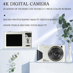 C8 4K  2.7-inch LCD Screen HD Digital Camera Retro Camera,Version:, 30W Standard Version  White, 30W  Standard Version Black, 48W Upgraded Version White, 48W Upgraded Version Black