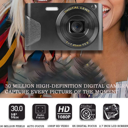 C8 4K  2.7-inch LCD Screen HD Digital Camera Retro Camera,Version:, 30W Standard Version  White