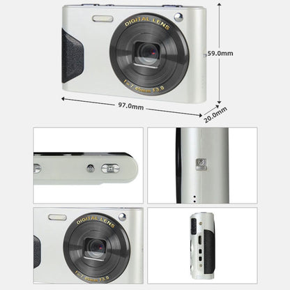 C8 4K  2.7-inch LCD Screen HD Digital Camera Retro Camera,Version:, 30W Standard Version  White
