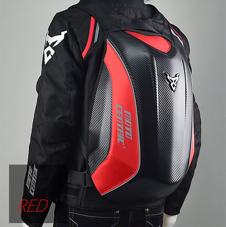 MOTOCENTRIC 11-MC-0077 Motorcycle EVA Turtle Shell Shape Riding Backpack, Red, Blue, Green, Black