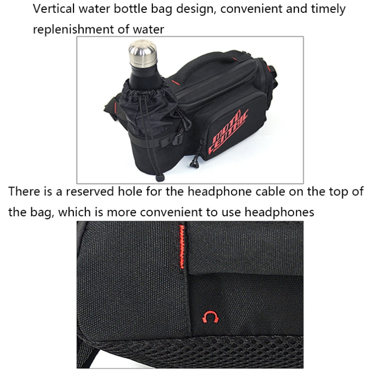 MOTOCENTRIC 11-MC-0112 Multifunctional Motorcycle Riding Messenger Waist Bag, Red, Blue, Green, Reflective