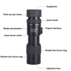 10-300x40 Monocular HD Telescope BAK4 Prism Telescope,Style:, Standard, With Photo Holder+Tripod