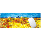 Am002 Large Oil Painting Desk Rubber Mouse Pad, 300x800x5mm Stitched Edges, 400x900x4mm Stitched Edges, 400x900x5mm Stitched Edges, 300x800x1.5mm No Stitched Edges, 300x800x3mm Stitched Edges